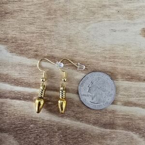 Gold Mini Christmas Light Bulb Earrings.